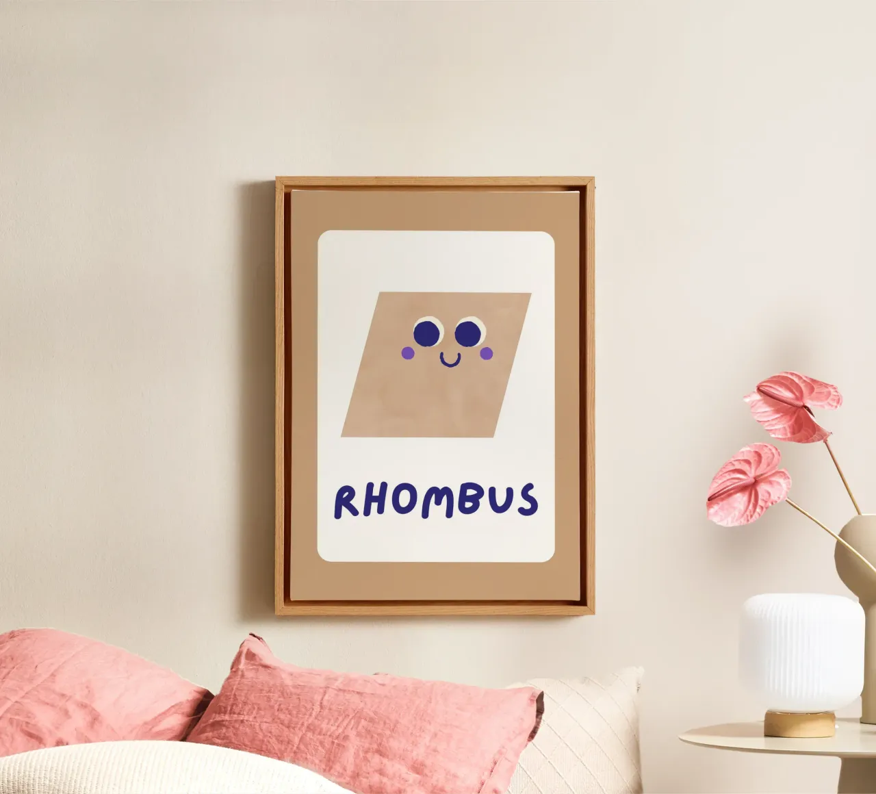 Poster a forma di rombo - Arte per la cameretta dei bambini tela con Cornice a cassetta da vintagepod