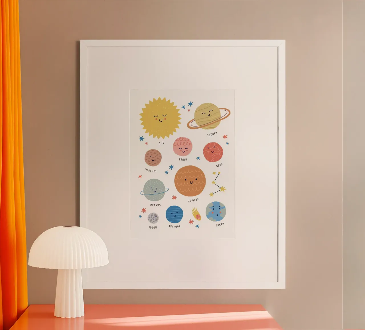 Poster sul sistema solare e la luna per bambini poster da vintagepod