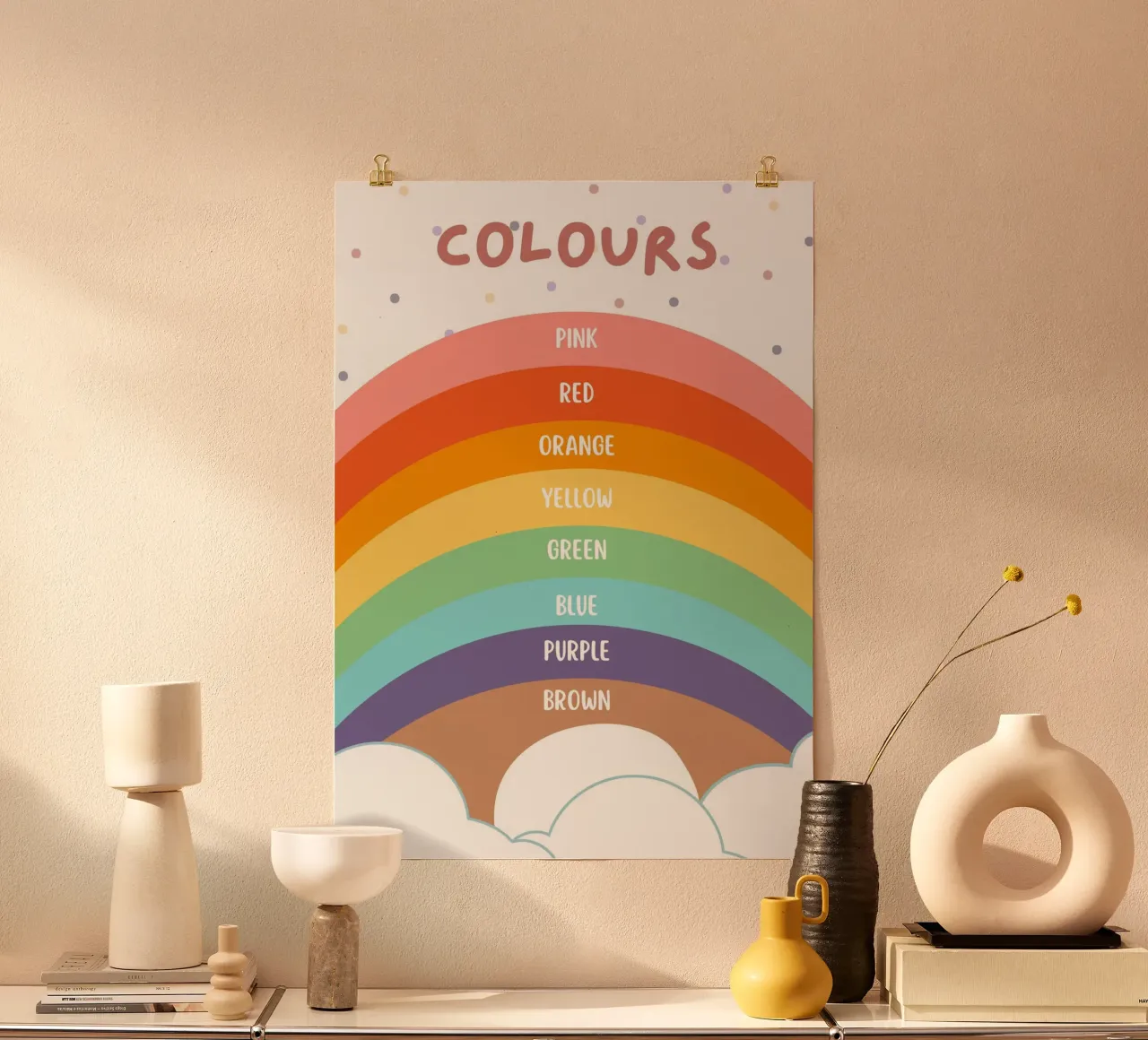 Poster con i colori dell'arcobaleno - Arte educativa per bambini poster da vintagepod