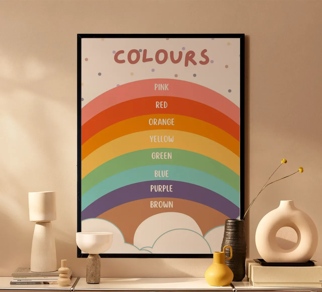 Poster con i colori dell'arcobaleno - Arte educativa per bambini poster da vintagepod