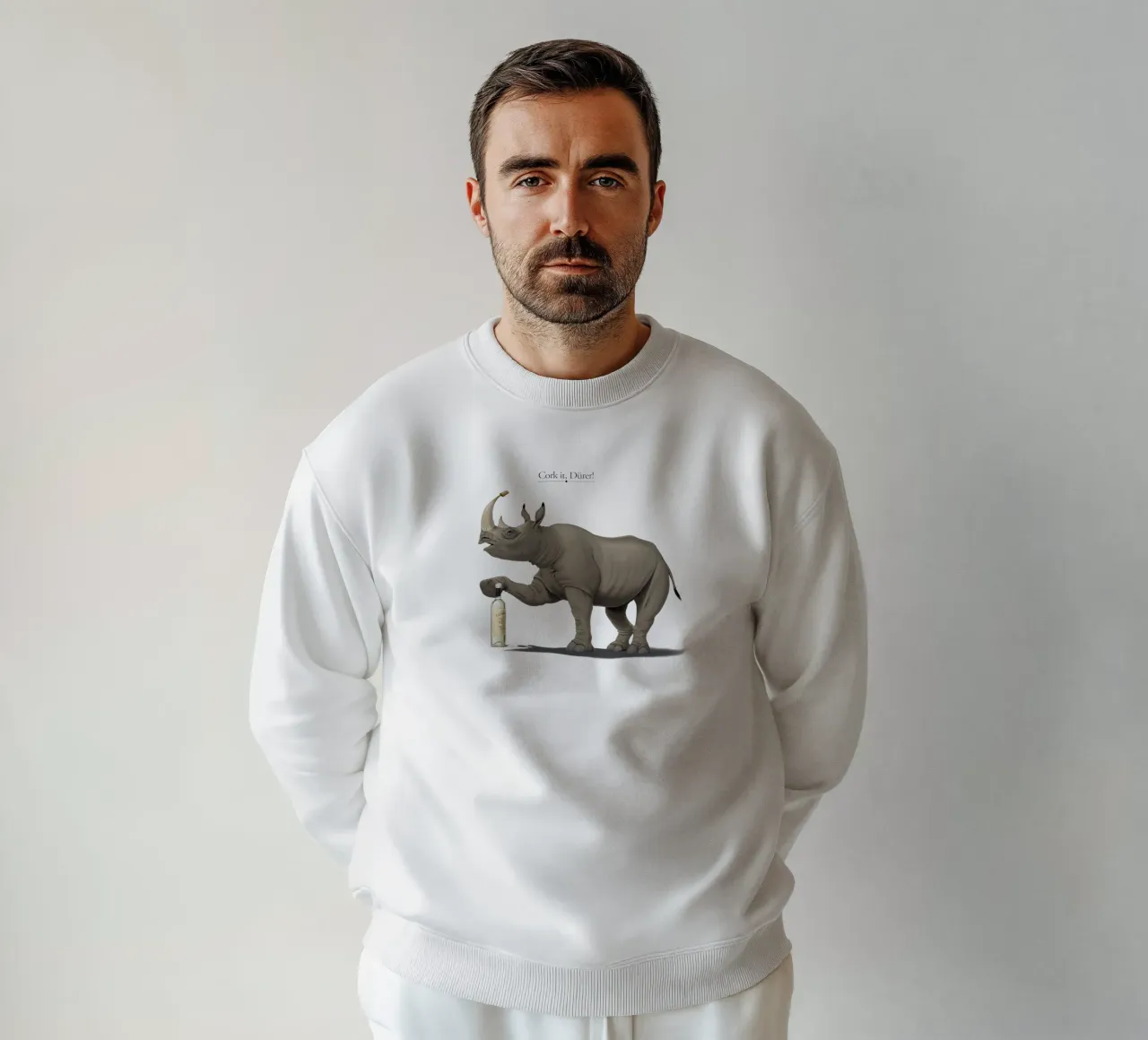 Cork it, Dürer! (Titled) sweatshirt by Rob Art | Illustration