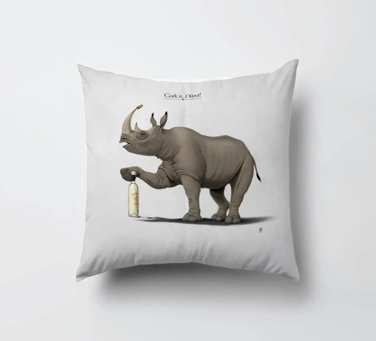 Cork it, Dürer! (Titled) cuscino da Rob Art | Illustration