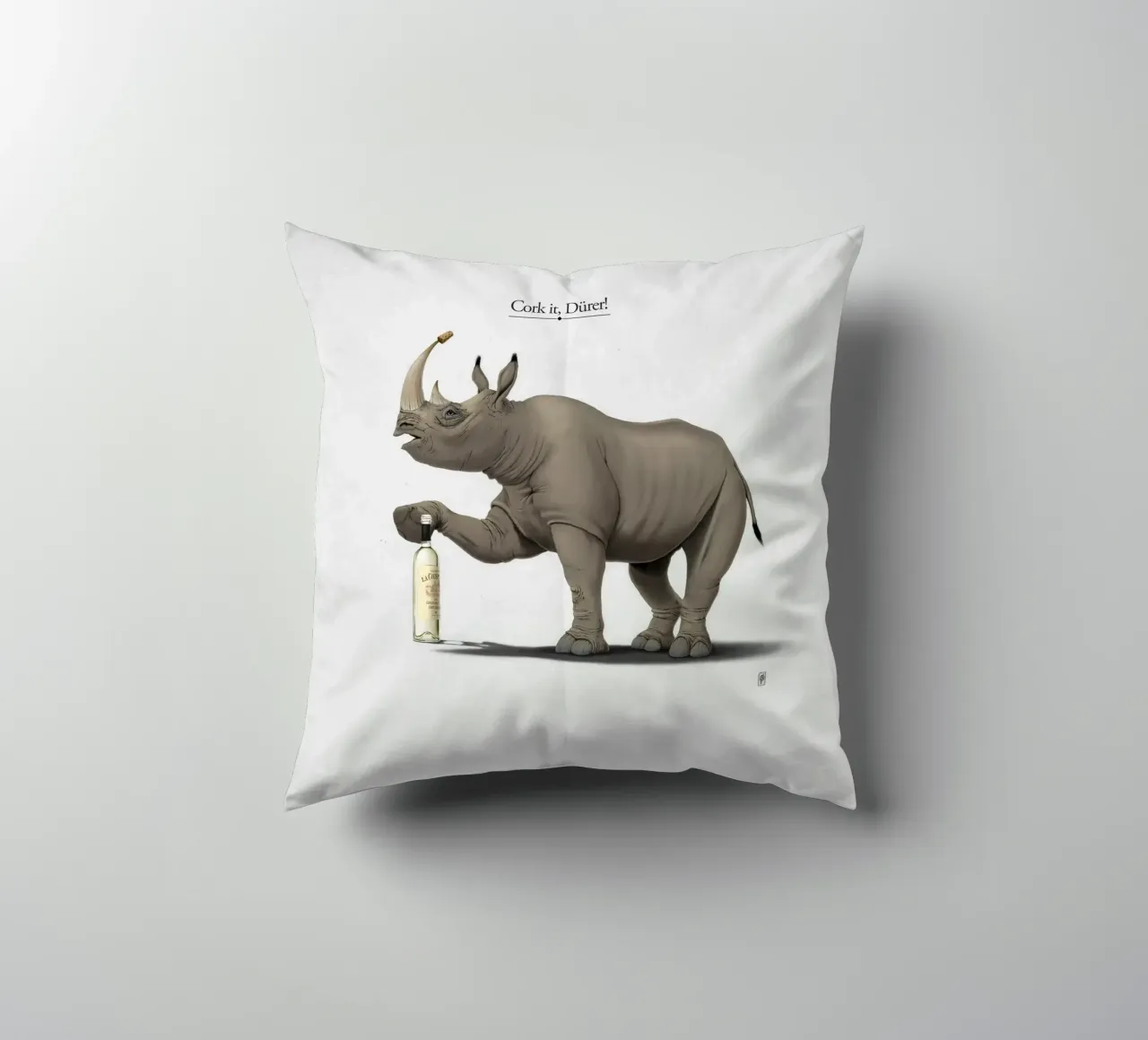 Cork it, Dürer! (Titled) cuscino da Rob Art | Illustration