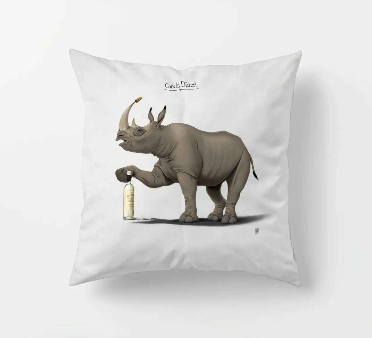 Cork it, Dürer! (Titled) cuscino da Rob Art | Illustration
