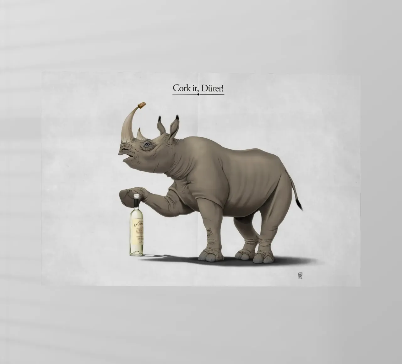 Cork it, Dürer! (Titled) pellicola backlit da Rob Art | Illustration