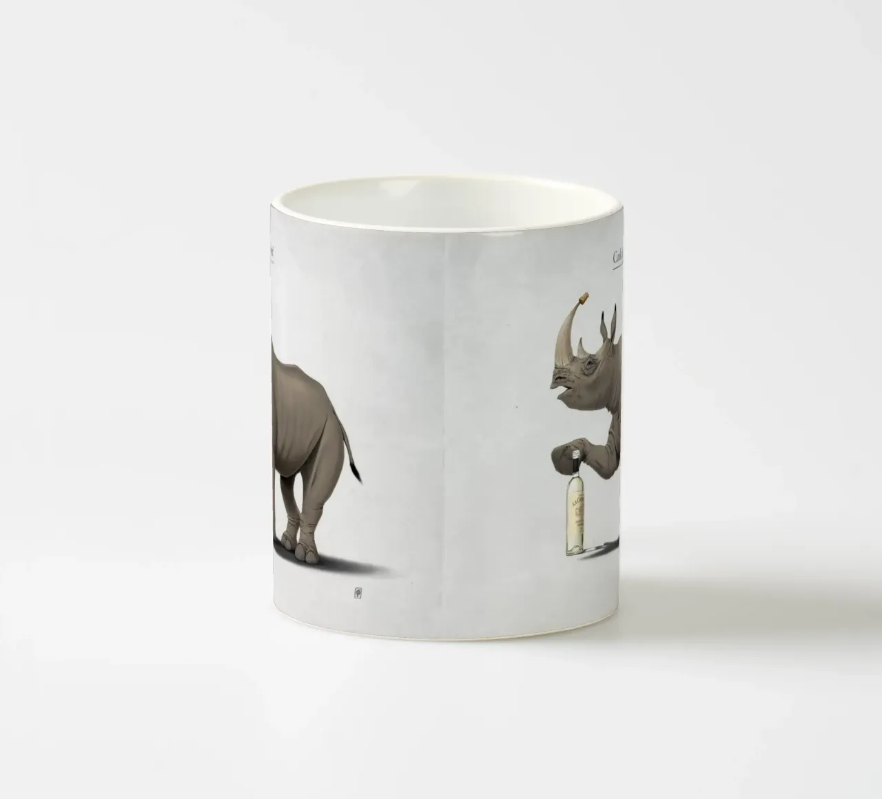 Cork it, Dürer! (Titled) tazza in ceramica da Rob Art | Illustration
