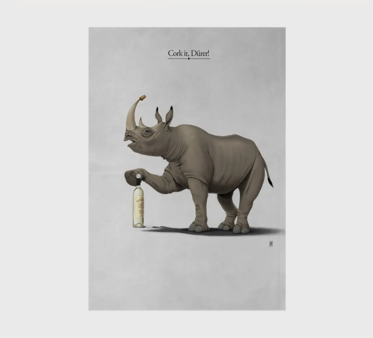 Cork it, Dürer! (Titled) notebook by Rob Art | Illustration