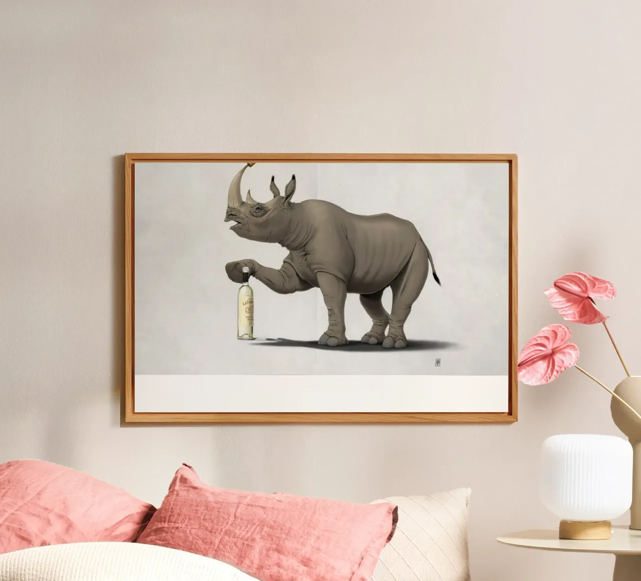 Cork it, Dürer! (Titled) alluminio dibond da Rob Art | Illustration