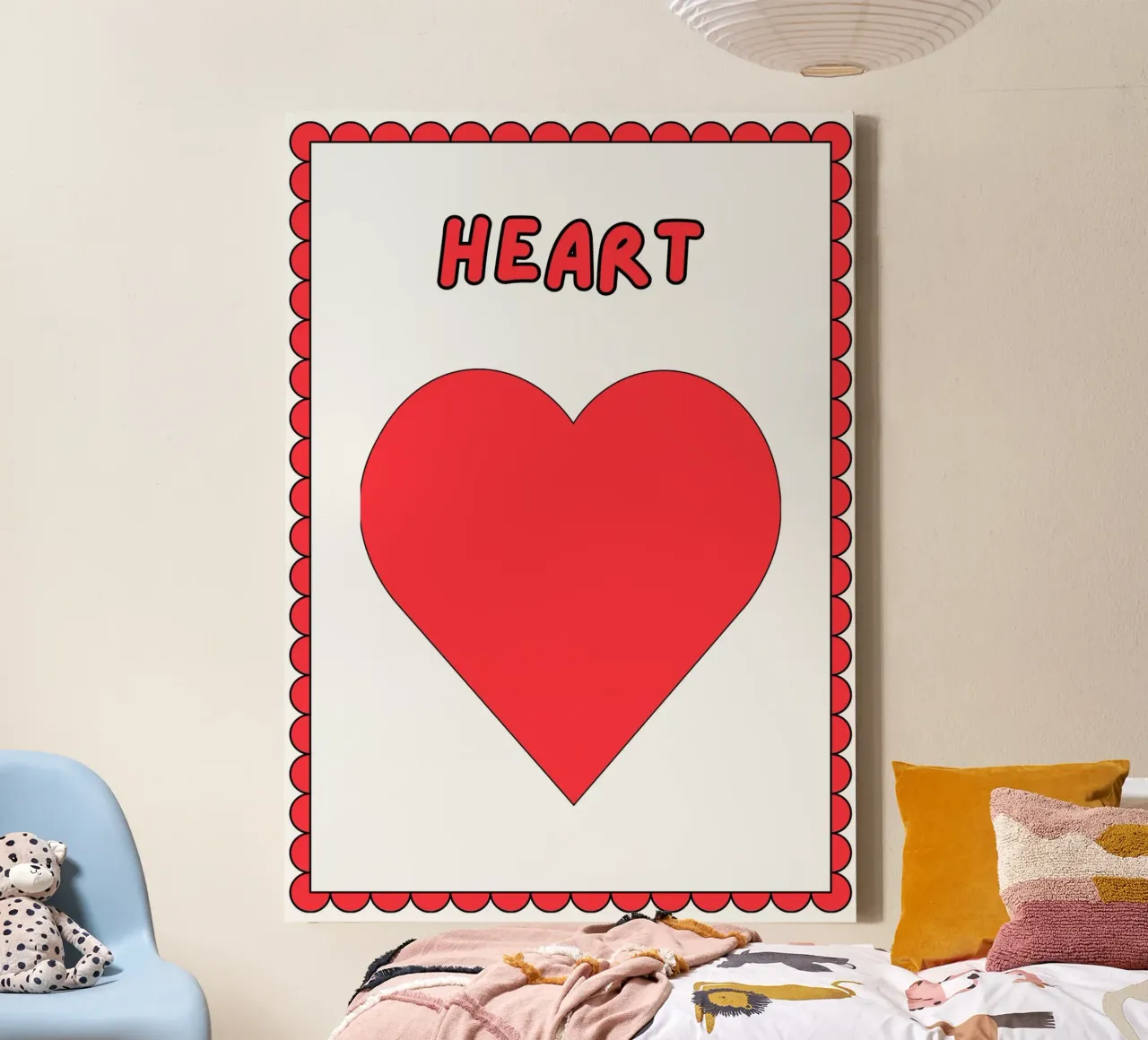 Poster a forma di cuore - Arte per la cameretta dei bambini tela con Cornice a cassetta da vintagepod