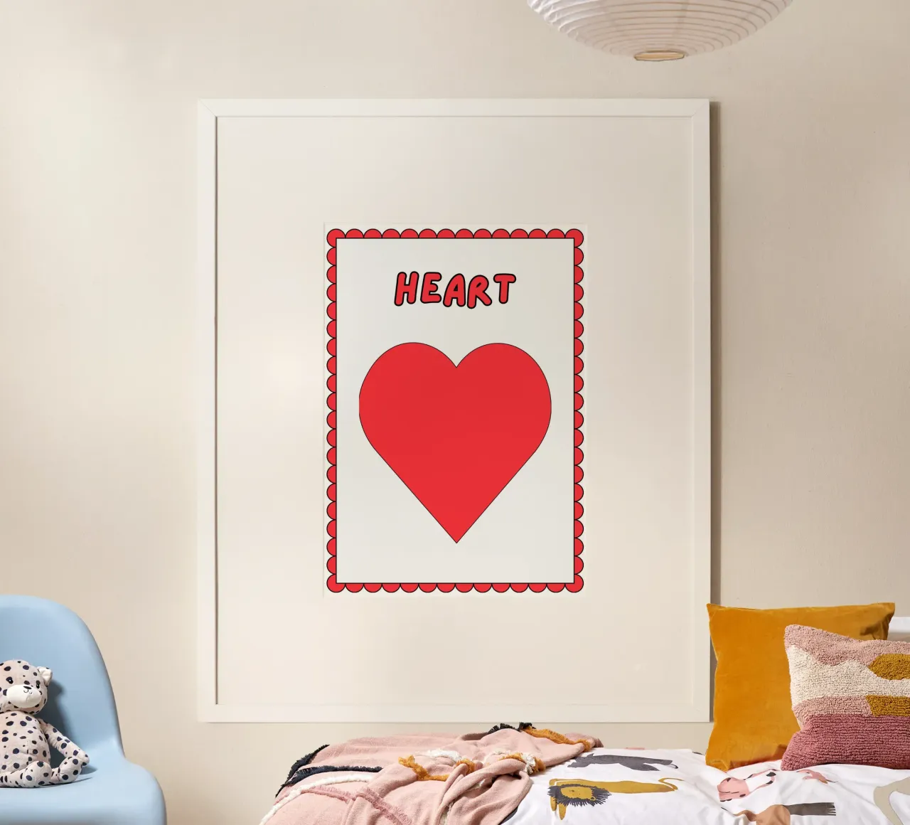 Poster a forma di cuore - Arte per la cameretta dei bambini poster con telaio in plastica da vintagepod
