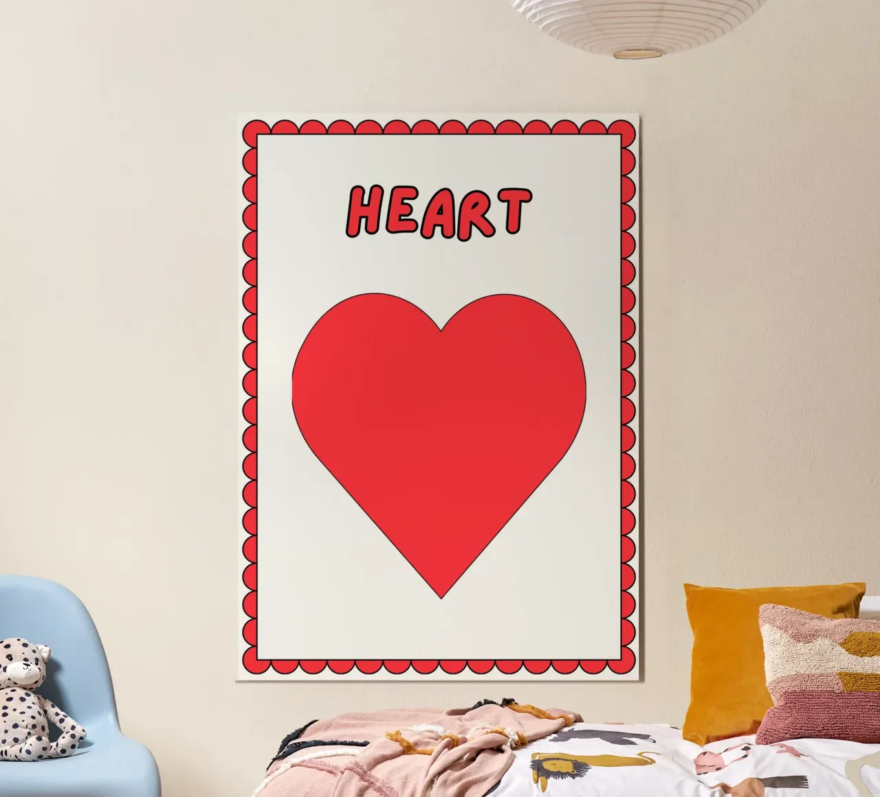 Poster a forma di cuore - Arte per la cameretta dei bambini poster con telaio in plastica da vintagepod