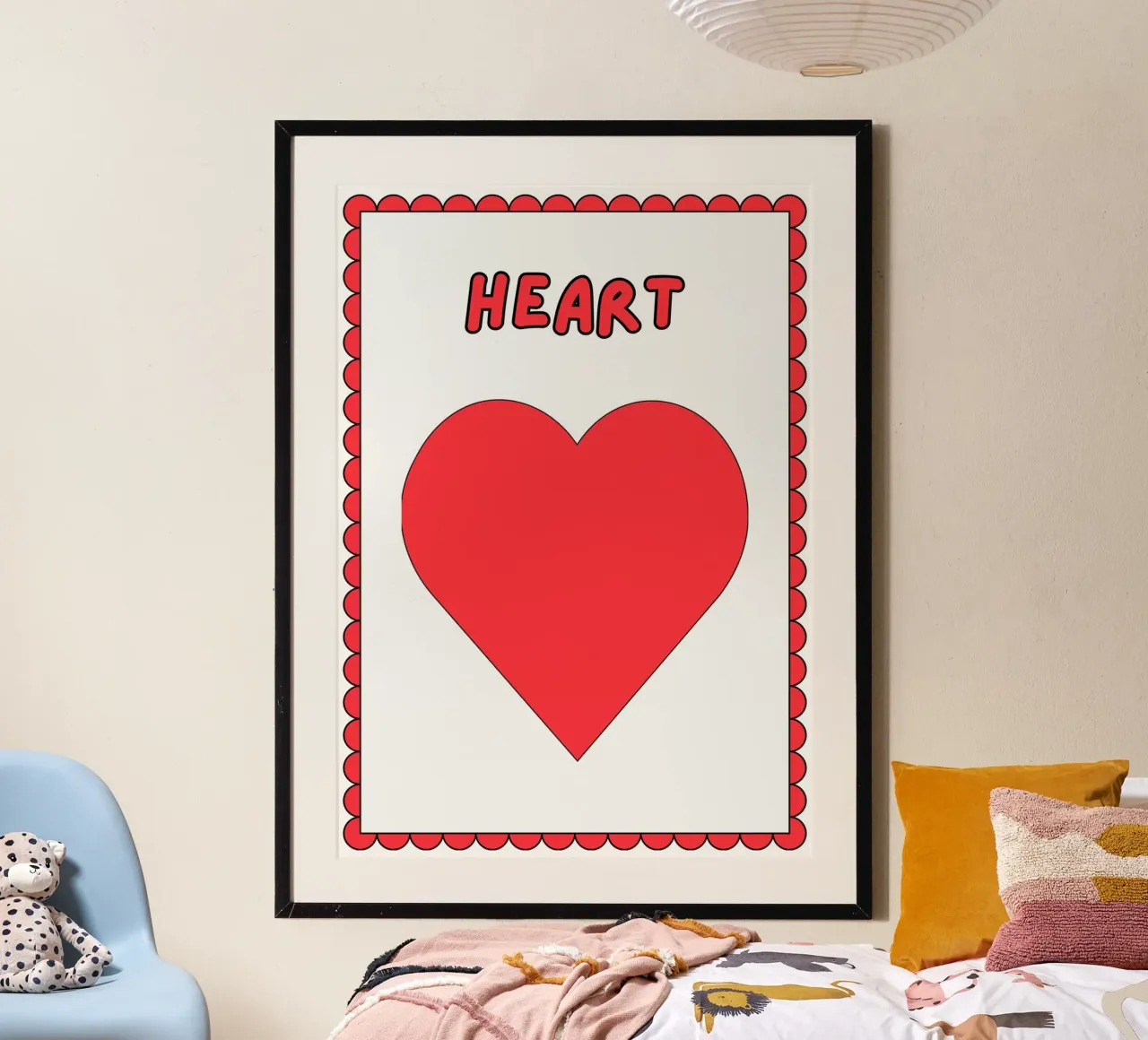 Poster a forma di cuore - Arte per la cameretta dei bambini poster con telaio in plastica da vintagepod