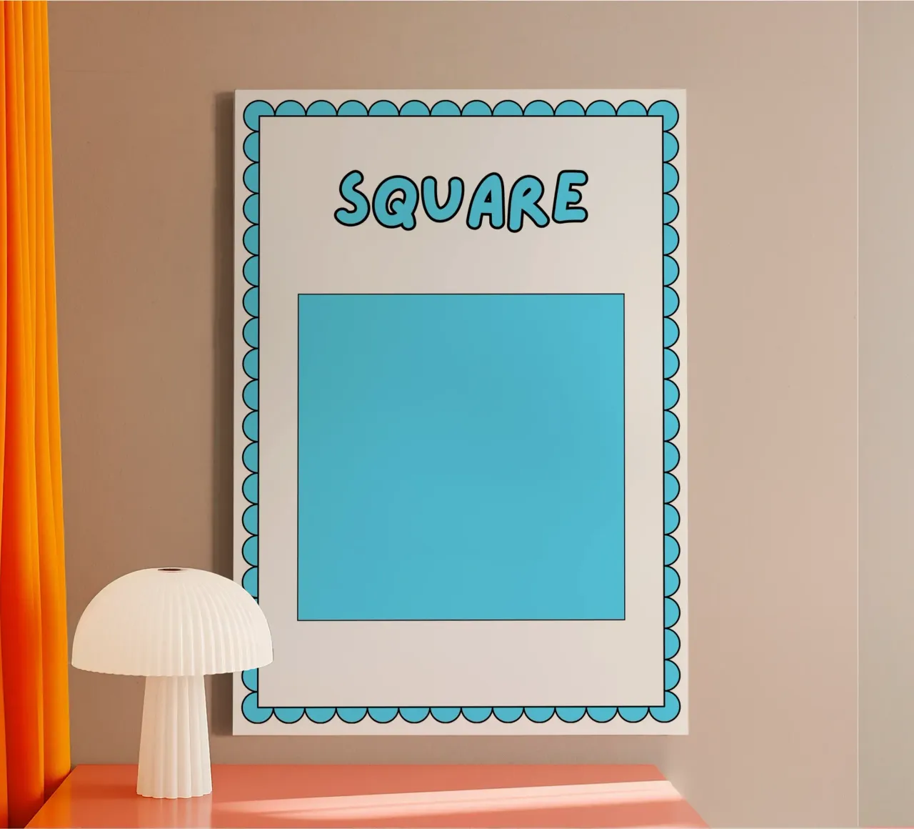 Poster con forma quadrata - Arte per la cameretta dei bambini tela con Cornice a cassetta da vintagepod