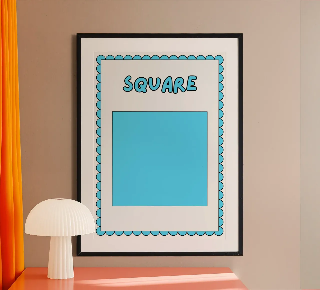 Poster con forma quadrata - Arte per la cameretta dei bambini poster con telaio in legno da vintagepod