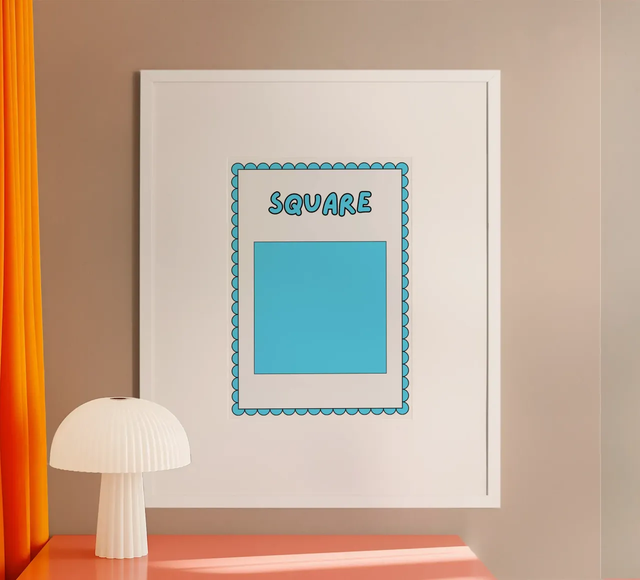 Poster con forma quadrata - Arte per la cameretta dei bambini poster con telaio in legno da vintagepod