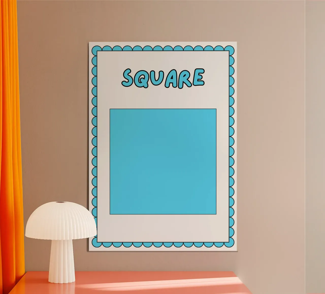 Poster con forma quadrata - Arte per la cameretta dei bambini poster con telaio in legno da vintagepod