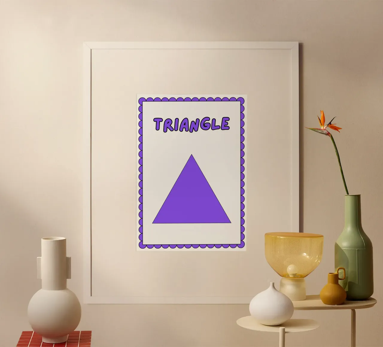 Poster a forma di triangolo - Arte per la cameretta dei bambini poster con telaio in plastica da vintagepod