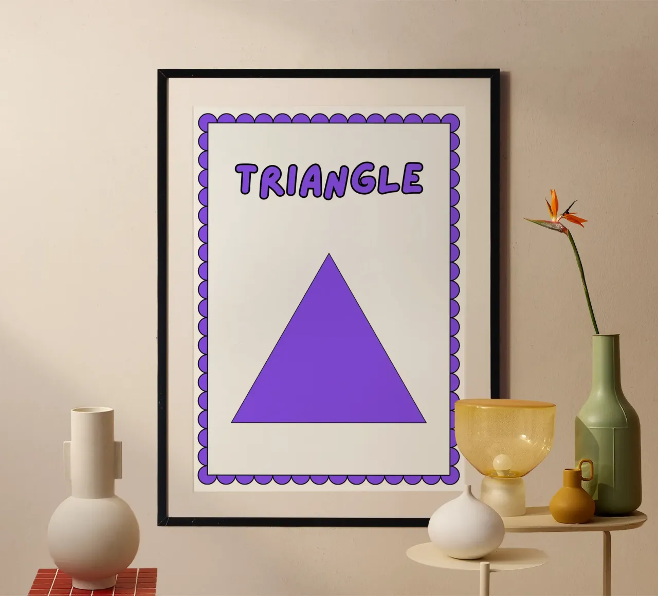 Poster a forma di triangolo - Arte per la cameretta dei bambini poster con telaio in plastica da vintagepod