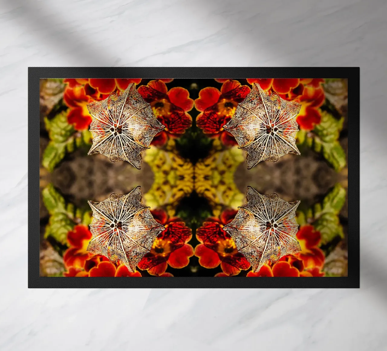 Mesmerized by your alien look – Mirroring Fine Art Print doormat by jay