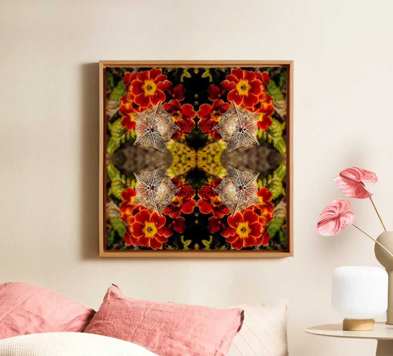 Mesmerized by your alien look – Mirroring Fine Art Print canvas with Floater frame by jay