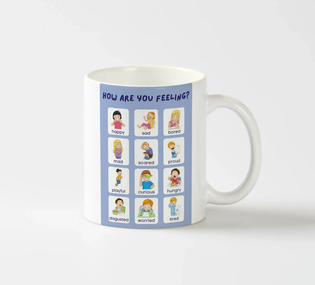 "Come ti senti?" Grafico delle emozioni per bambini tazza in ceramica da vintagepod