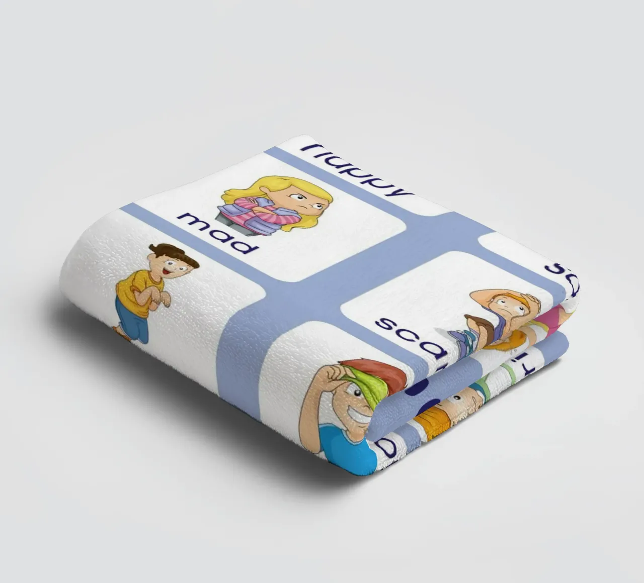 "Come ti senti?" Grafico delle emozioni per bambini asciugamano da bagno da vintagepod