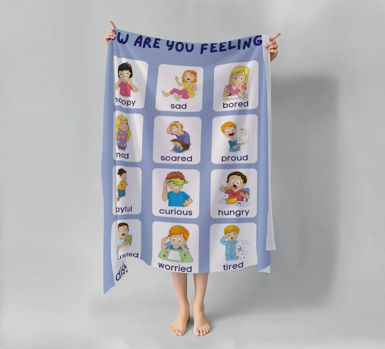 "Come ti senti?" Grafico delle emozioni per bambini telo mare da vintagepod
