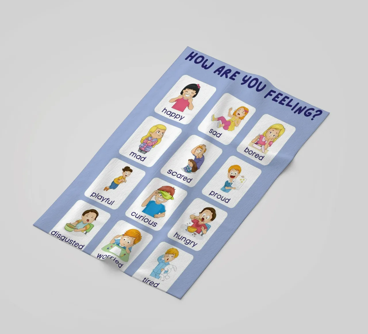 "Come ti senti?" Grafico delle emozioni per bambini telo mare da vintagepod