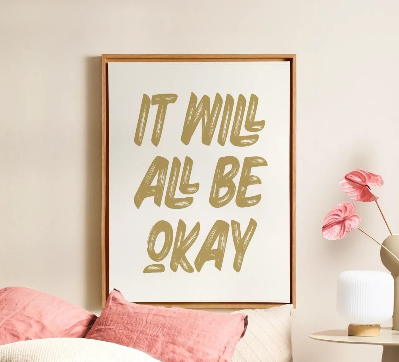 It will all be okay canvas with Floater frame by PinkCandyWalls