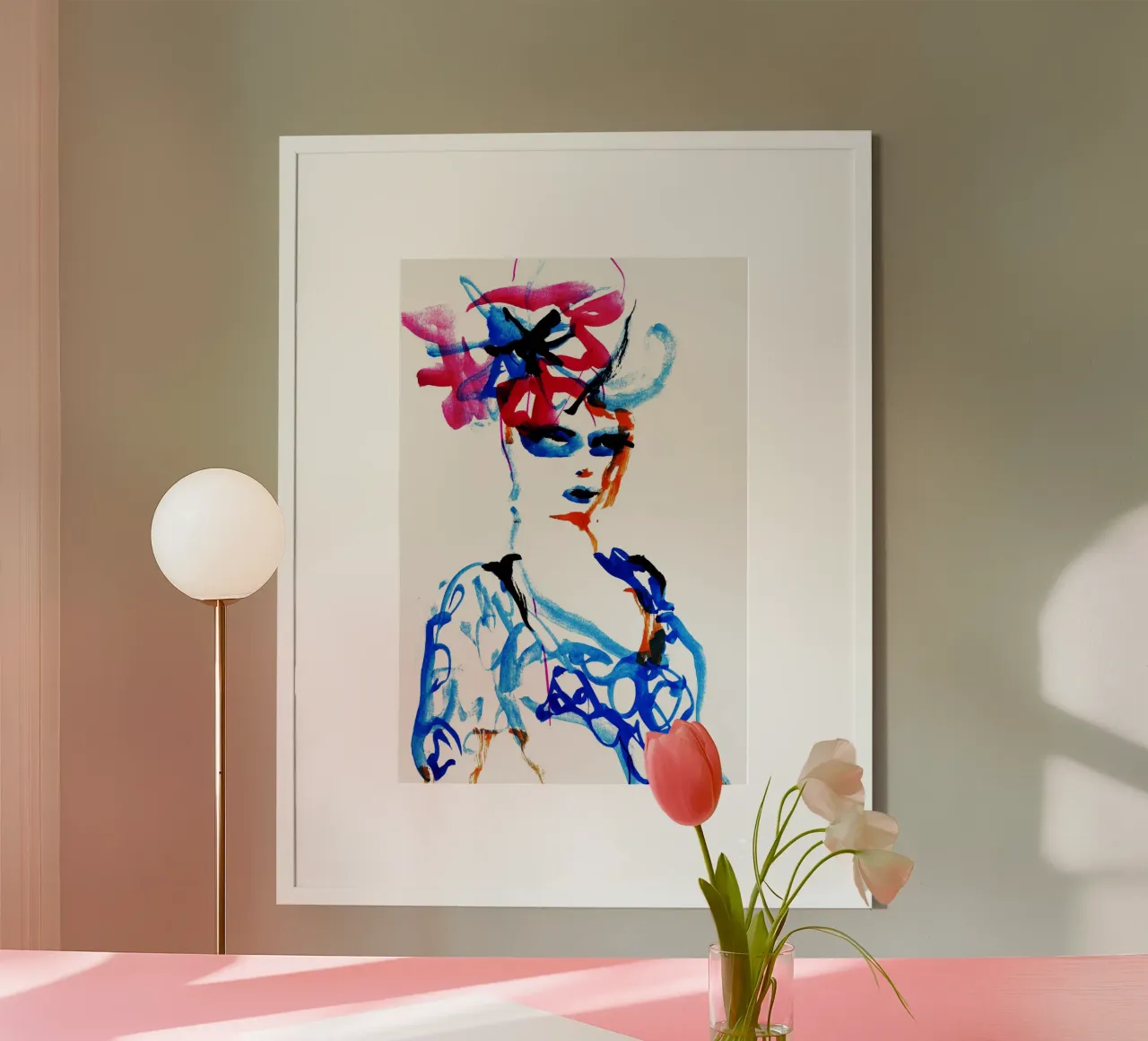 cappello a fiori poster con telaio in legno da k i m