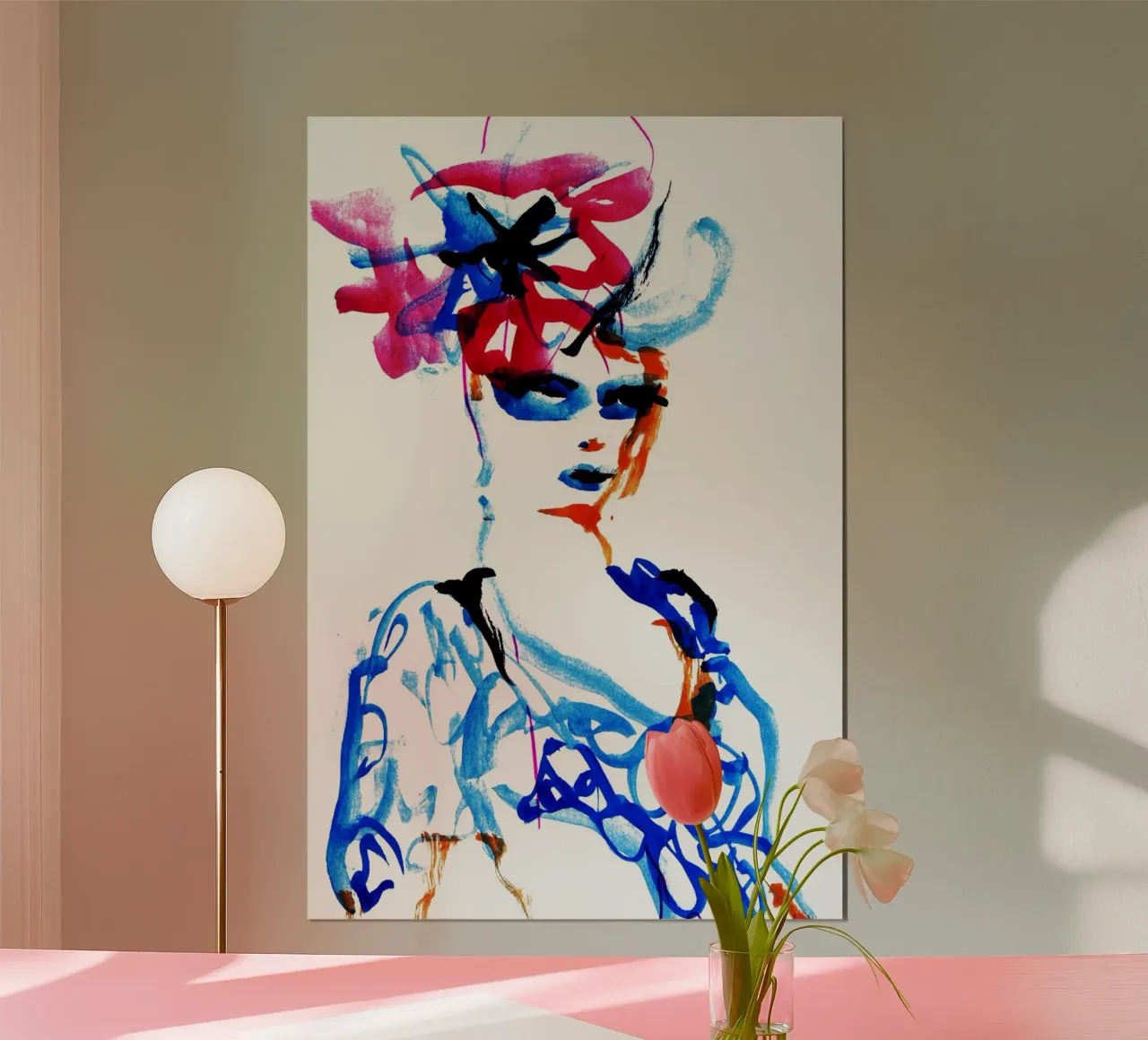 cappello a fiori poster con telaio in legno da k i m