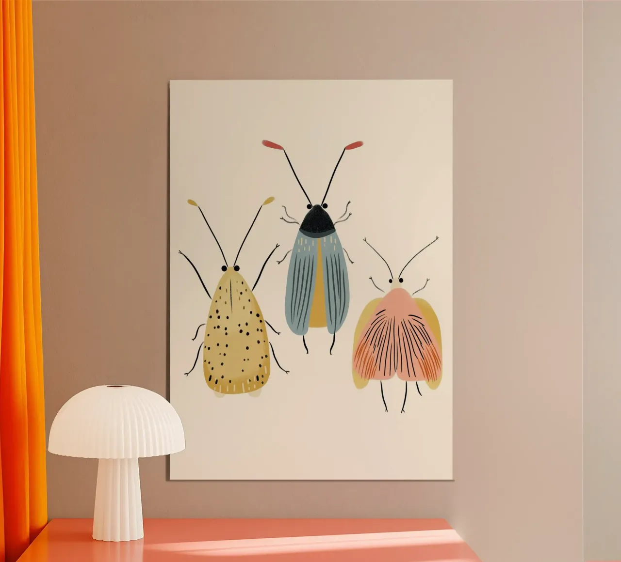 Three Cute Abstract Beetles - Insect Art Poster poster by vintagepod