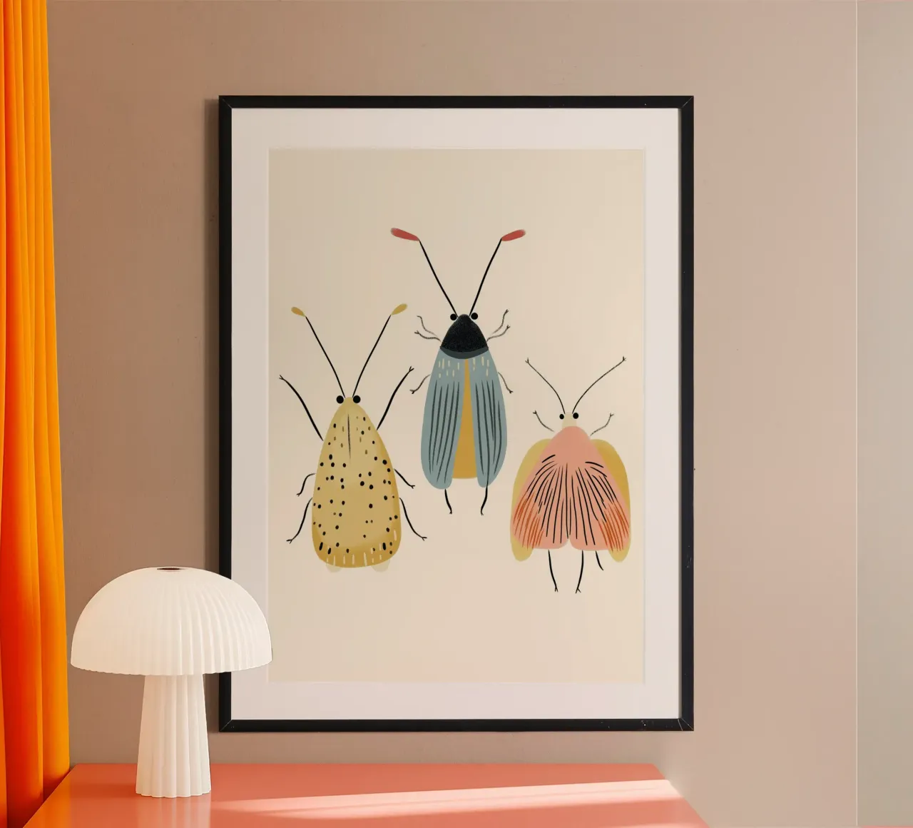 Three Cute Abstract Beetles - Insect Art Poster poster by vintagepod