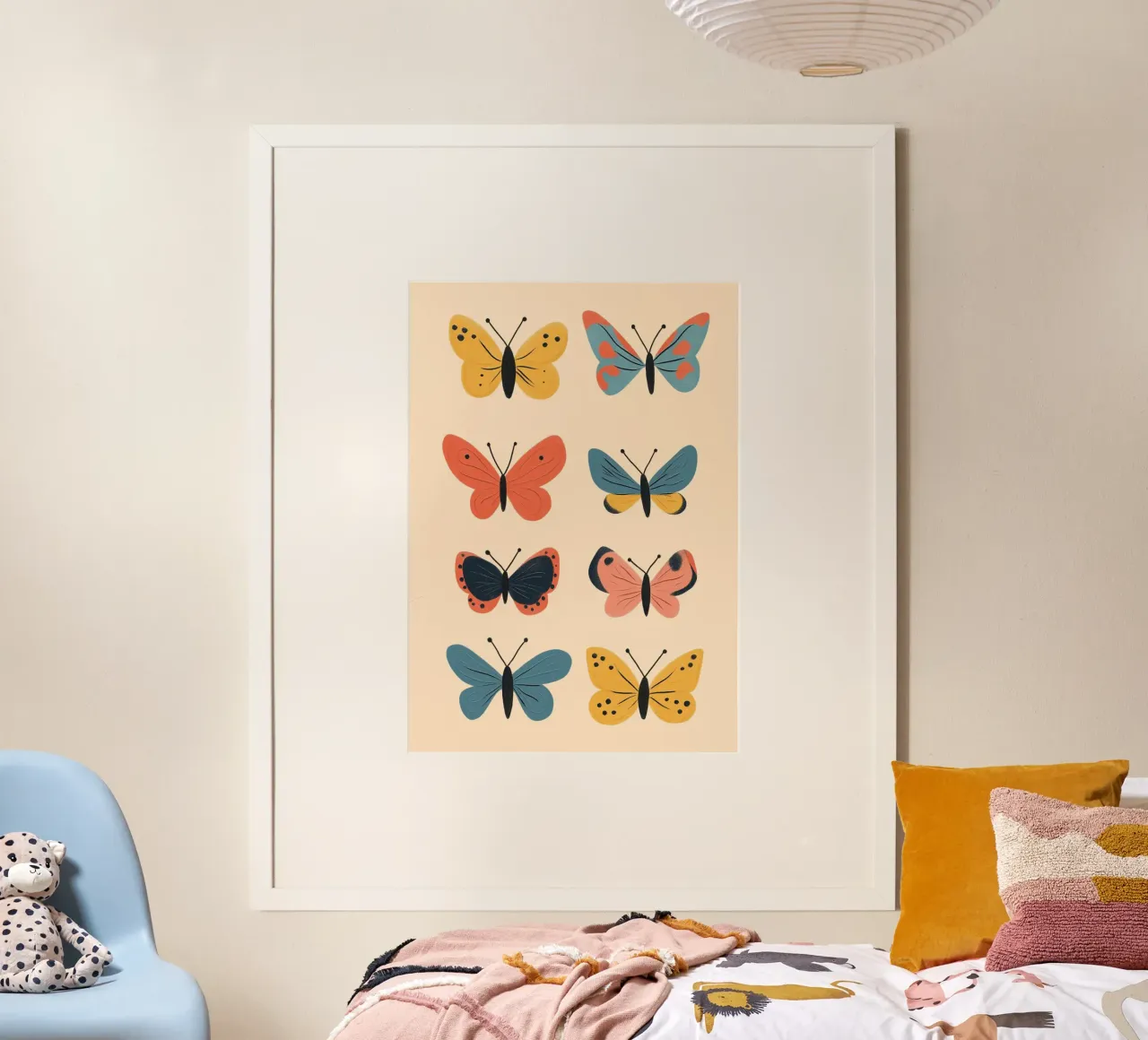 Kleurrijke abstracte vlinders - Unieke insectenkunst poster van vintagepod