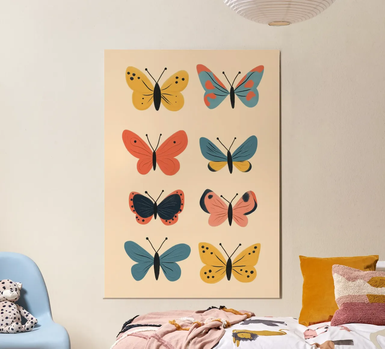 Kleurrijke abstracte vlinders - Unieke insectenkunst poster van vintagepod