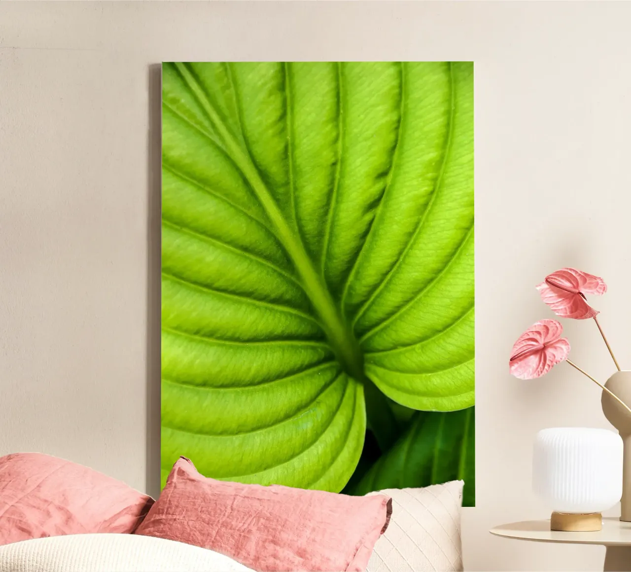 Fresh Green Leaf – Botanical Fine Art Print canvas with Floater frame by jay