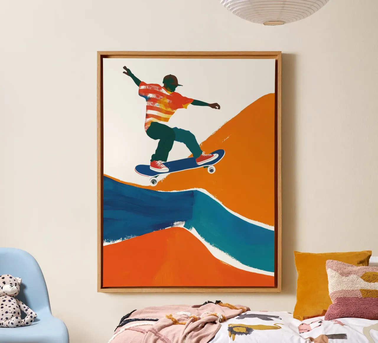 California Retro Skater Boy Vibes tela con Cornice a cassetta da Autofocus