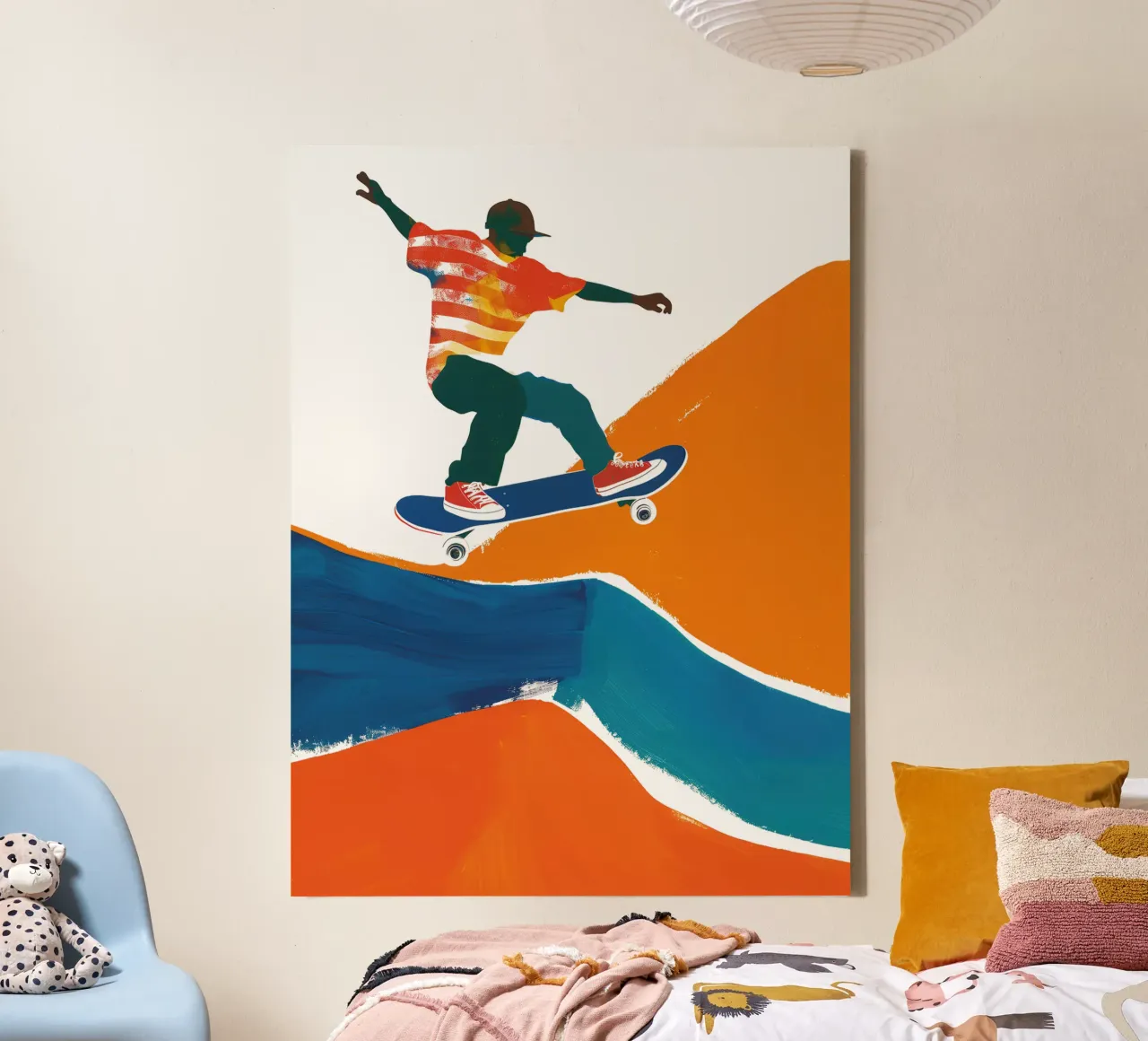 California Retro Skater Boy Vibes tela con Cornice a cassetta da Autofocus