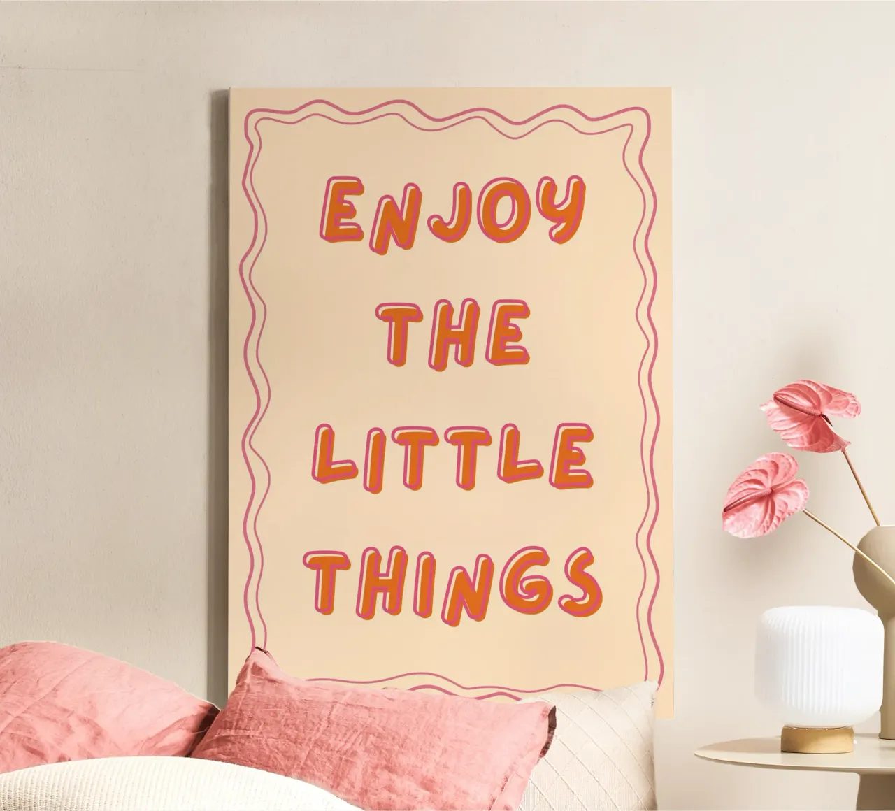 "Poster ispiratore "Godetevi le piccole cose tela con Cornice a cassetta da vintagepod