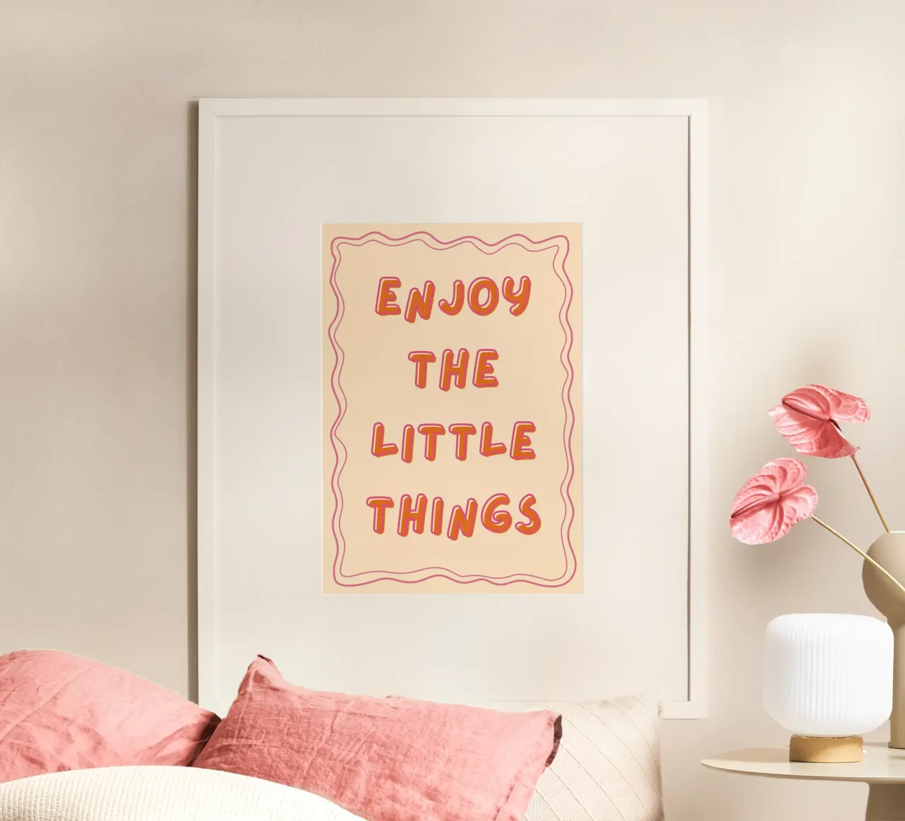 "Poster ispiratore "Godetevi le piccole cose poster con telaio in plastica da vintagepod