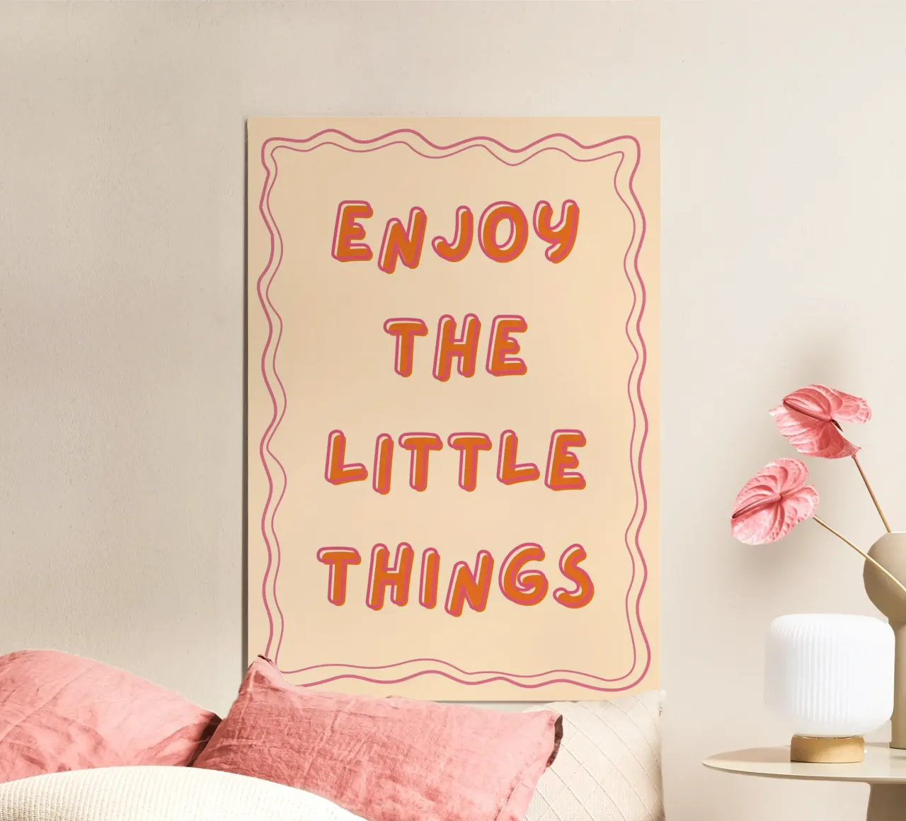 "Poster ispiratore "Godetevi le piccole cose poster con telaio in plastica da vintagepod