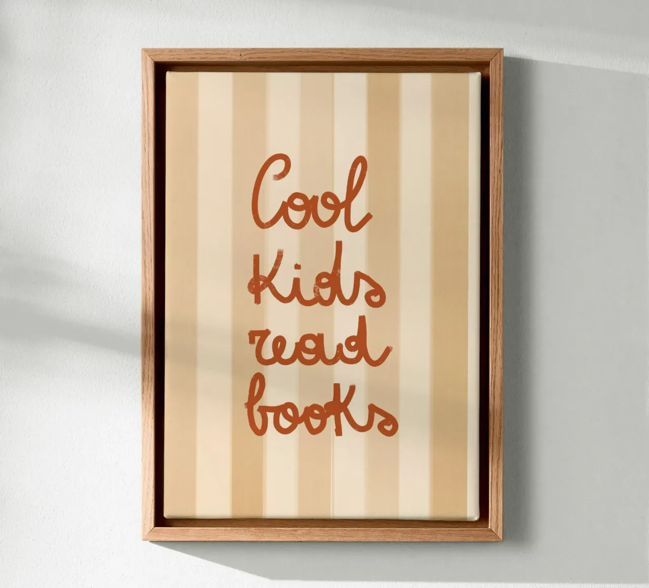 "Cool Kids Read Books" Reading Poster - Boho Art canvas with Floater frame by vintagepod