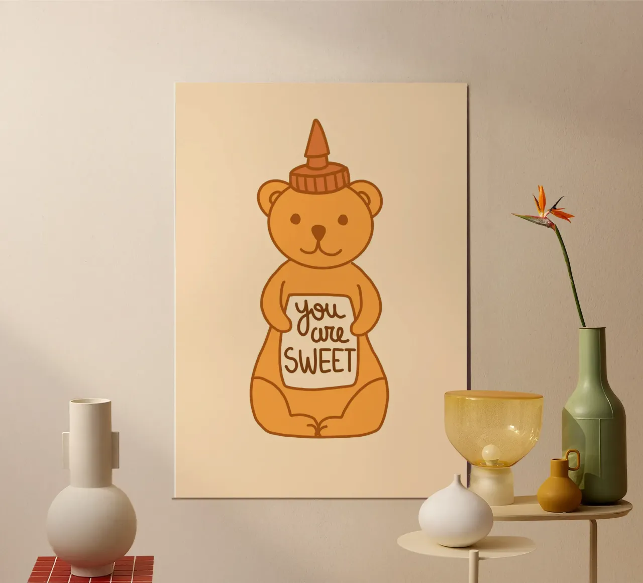 Barattolo con orsetto di miele "Sei dolce" Stampa d'arte poster da vintagepod