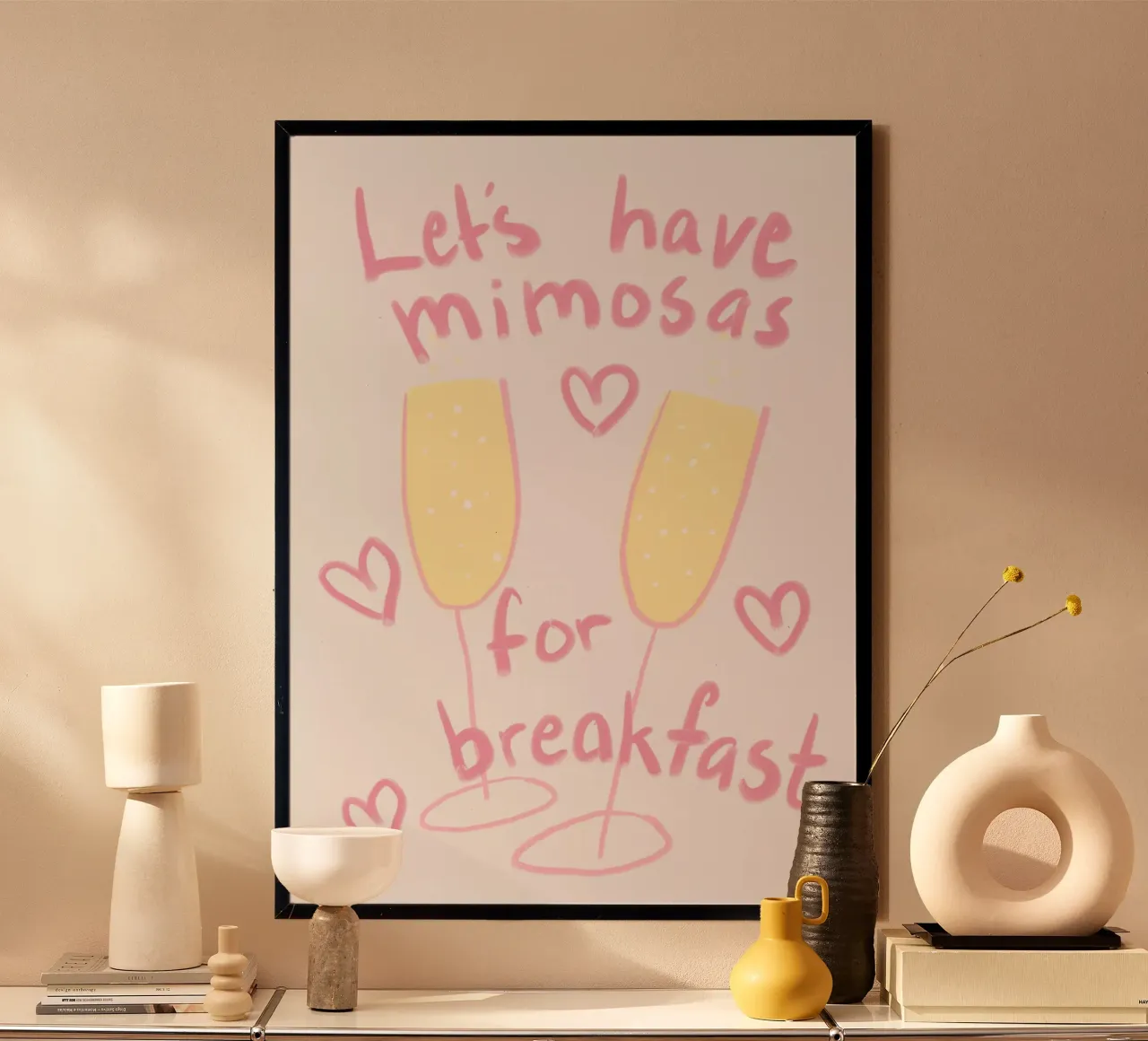 Mimose poster con telaio in plastica da Athene Fritsch