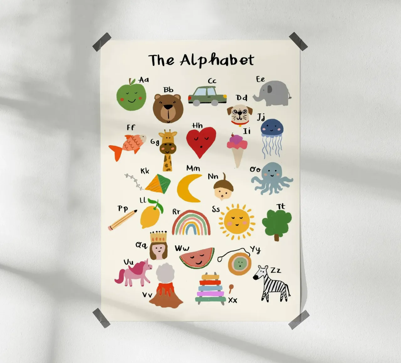 Grafico alfabetico carino per la stanza dei bambini Poster educativo poster da vintagepod