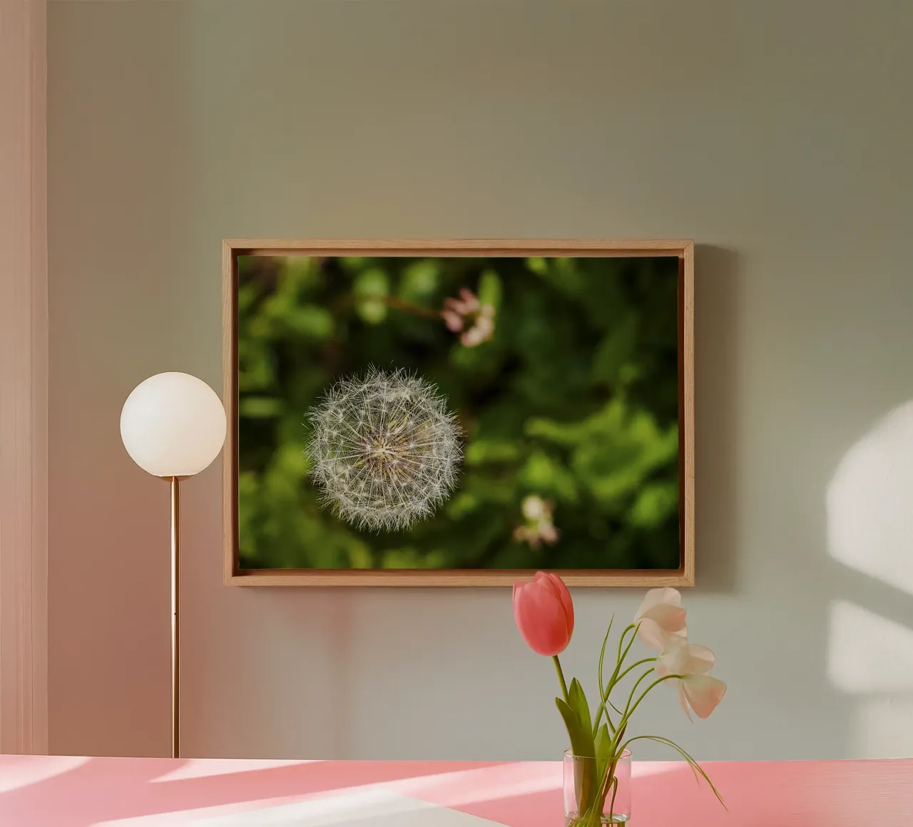 Dandelion Seed Head Close-Up – Nature Photography Print canvas with Floater frame by jay