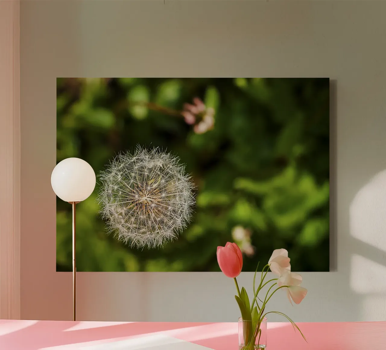 Dandelion Seed Head Close-Up – Nature Photography Print canvas with Floater frame by jay