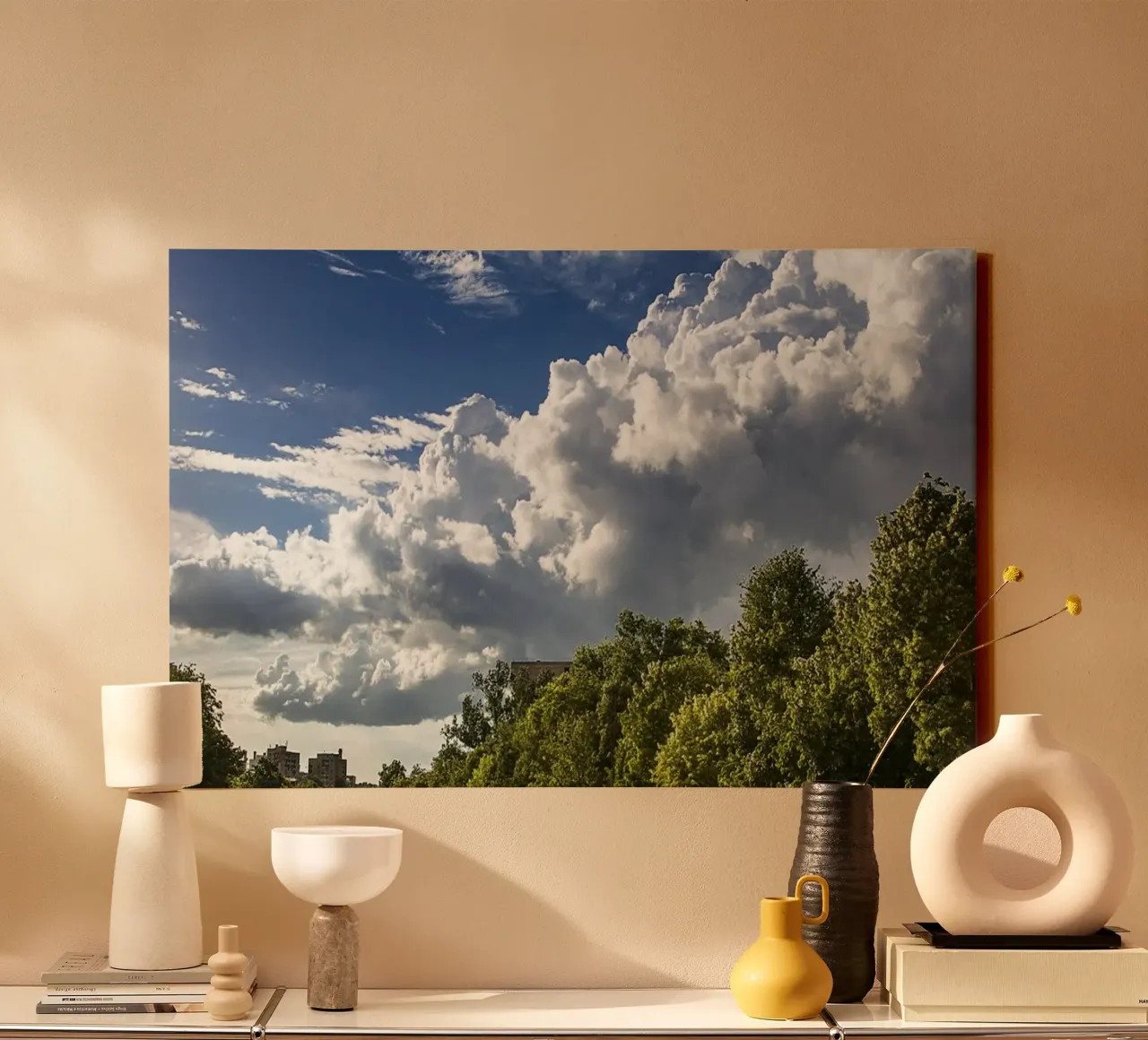 Spring on the Canal – Urban Nature Photography Print canvas with Floater frame by jay