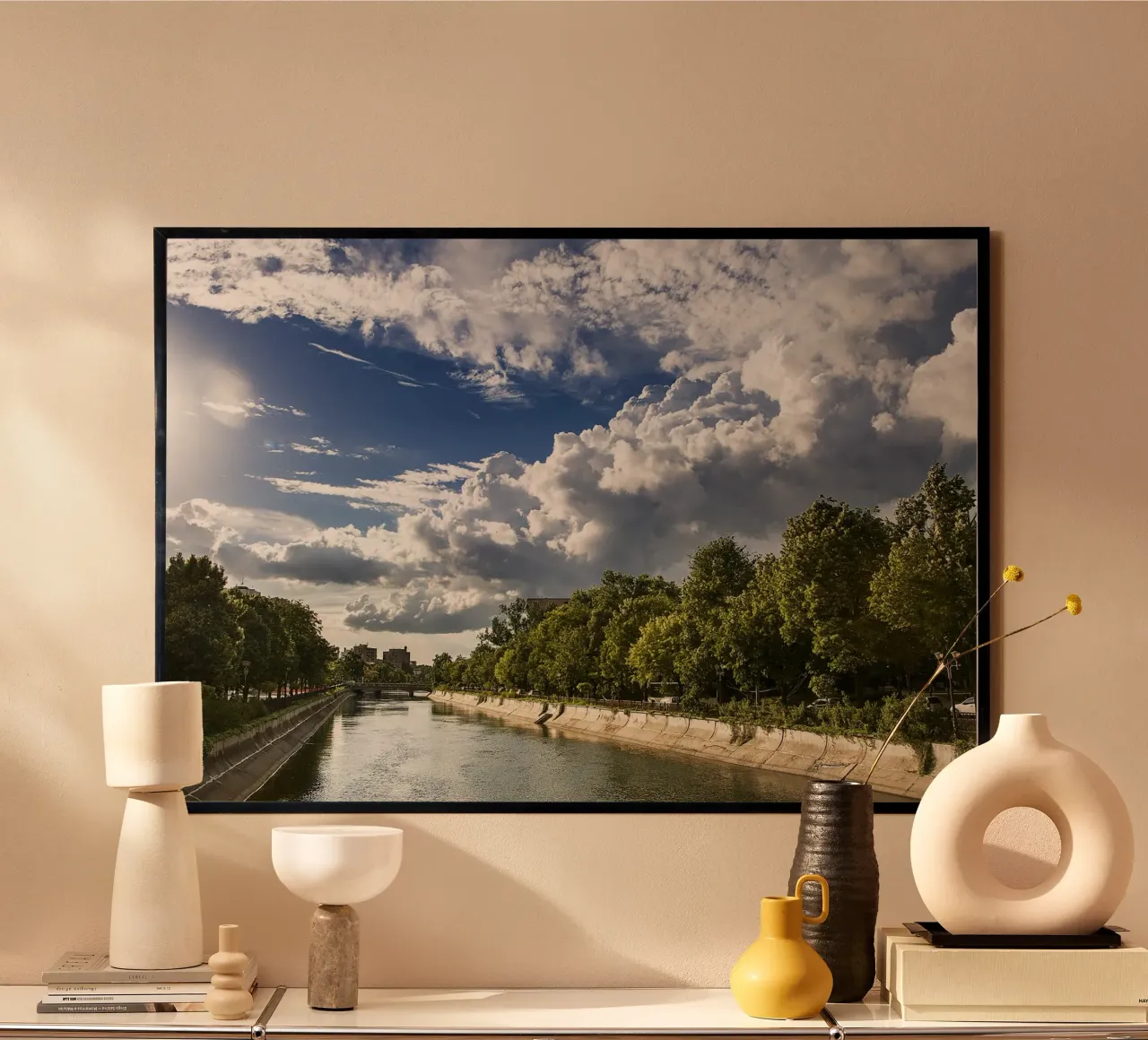 Spring on the Canal – Urban Nature Photography Print poster by jay