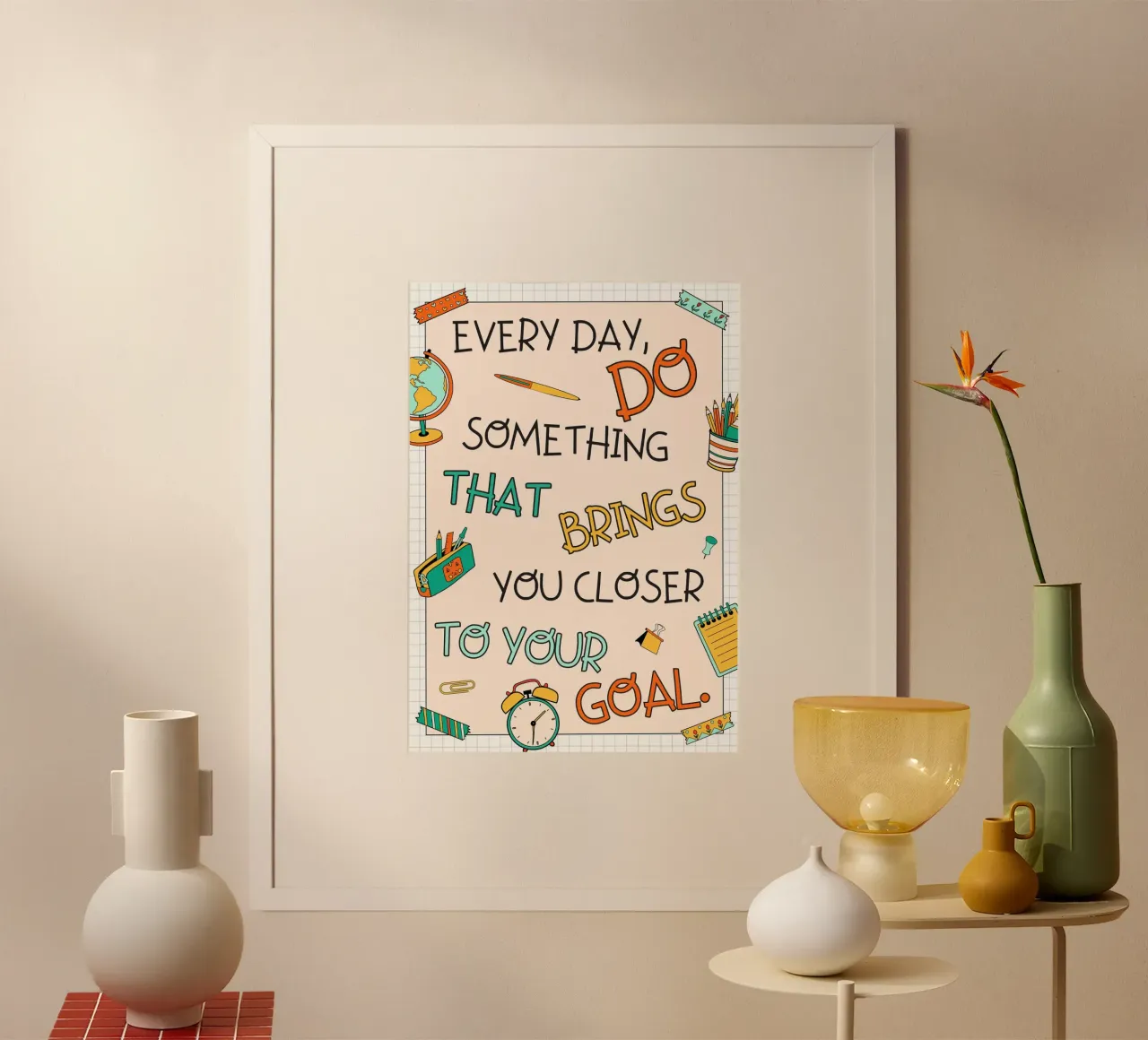 Impression d'art de bureau motivant "Plus près de votre but". poster de vintagepod